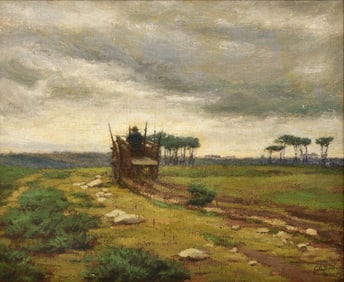 Catherine W. Watkins (American, 1861-1947), French Landscape with Wagon