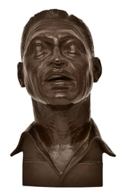 Joseph Brown (American, 1909-1985), Bronze Bust of Hudie Ledbetter "Lead Belly"