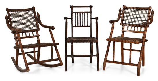 George Jakob Hunzinger (1835-1898), Three Aesthetic Movement Chairs