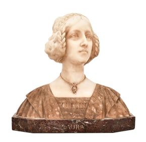 Italian Alabaster Bust of a Woman, "Laura"
