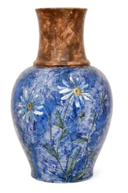 Odell & Booth Brothers Hand-Painted Porcelain Floral Vase