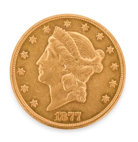 1877 Liberty Head Double Eagle $20 Gold Coin
