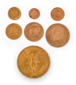 Lot of Seven Mexican Gold Coins