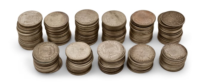 Lot of 144 Morgan Silver Dollars (VG-Uncirculated)