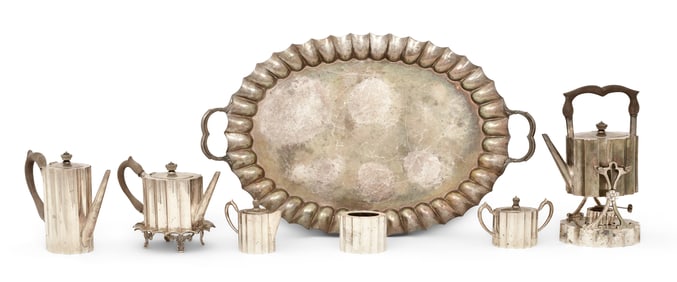 Mexican Sterling Silver Seven-Piece Tea & Coffee Service