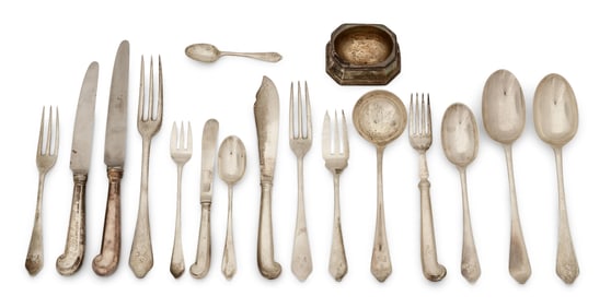 Lionel Alfred Crichton & Crichton Brothers Sterling Silver Flatware Set, 211 Pieces