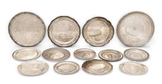 Lot of 12 Sterling Silver Trays