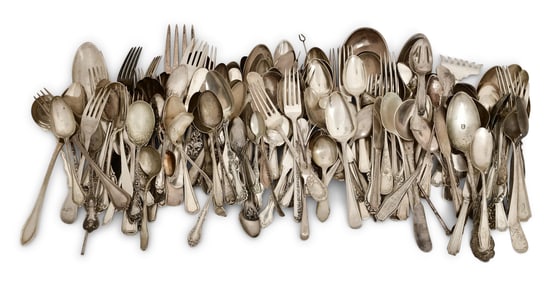 Lot of 10 Pounds of Sterling Silver Flatware