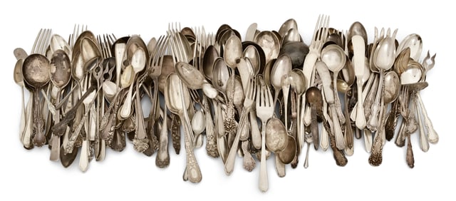 Lot of 10 Pounds of Sterling Silver Flatware
