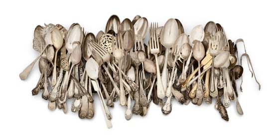 Lot of 10 Pounds of Sterling Silver Flatware