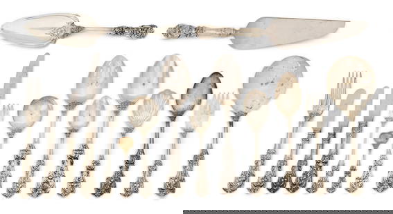 Reed & Barton "Francis I" Flatware Set, 97Pieces: Reed & Barton&quot;Francis I&quot; Flatware Set, 97 Pieces20th centurysterling silvermarked &quot;(Eagle-R-Lion), Sterling&quot;103.35 troy ounces (fully sterling pieces only)Other Notes: Fontaine's A