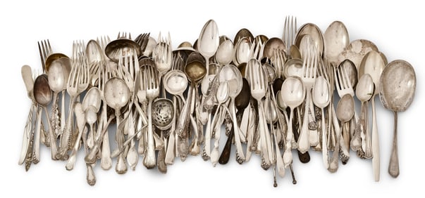 Lot of 10 Pounds of Sterling Silver Flatware