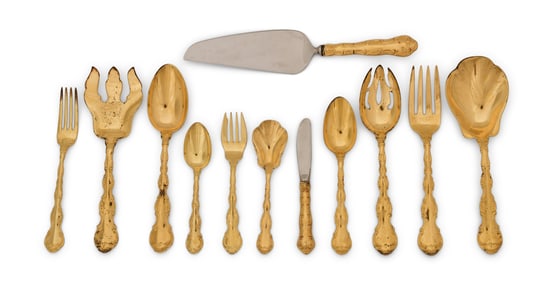 Gorham Vermeil Sterling Silver "Strasbourg" Flatware Set, 101 Pieces