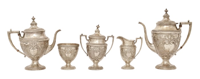 Whiting Sterling Silver Five-Piece Tea & Coffee Service