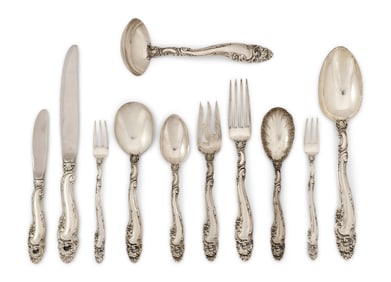 Gorham Sterling Silver "Decor" Flatware Set, 58 Pieces