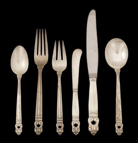 Royal Danish International Sterling Silver Flatware Set, 47 Pieces