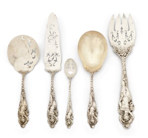 Five Reed & Barton Sterling Silver "Love Disarmed" Serving Pieces