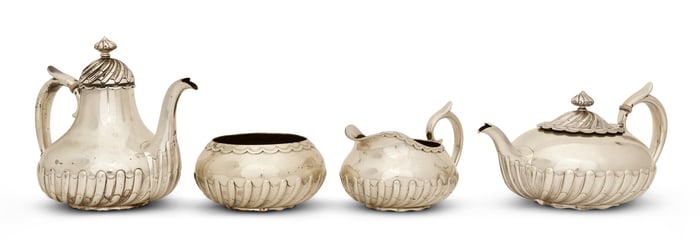 Gorham Sterling Silver Tea Service, Retailed by Theodore B. Starr