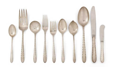 Towle Sterling Silver "Silver Flutes" Flatware Set, 42 Pieces