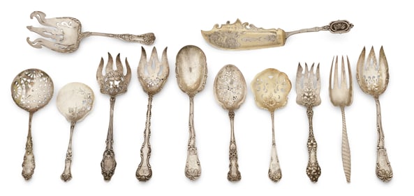 Lot of 12 Sterling Silver Serving Pieces