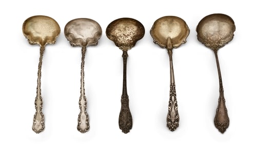 Lot of Five Sterling Silver Ladles