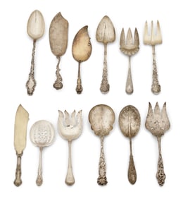Lot of 12 Sterling Silver Serving Pieces