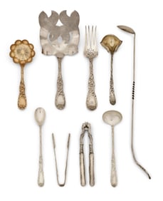 Nine Tiffany & Co. Sterling Silver "Chrysanthemum" Pieces