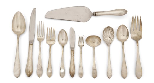 Dominick & Haff Sterling Silver "Pointed Antique" Flatware Set, 36 Pieces