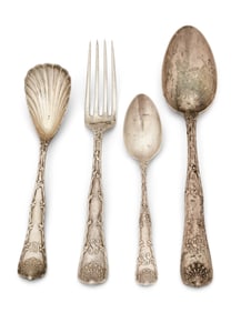 Tiffany & Co. Sterling Silver "Wave Edge" Flatware Set, 17 Pieces
