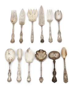 Lot of 12 Sterling Silver Serving Pieces