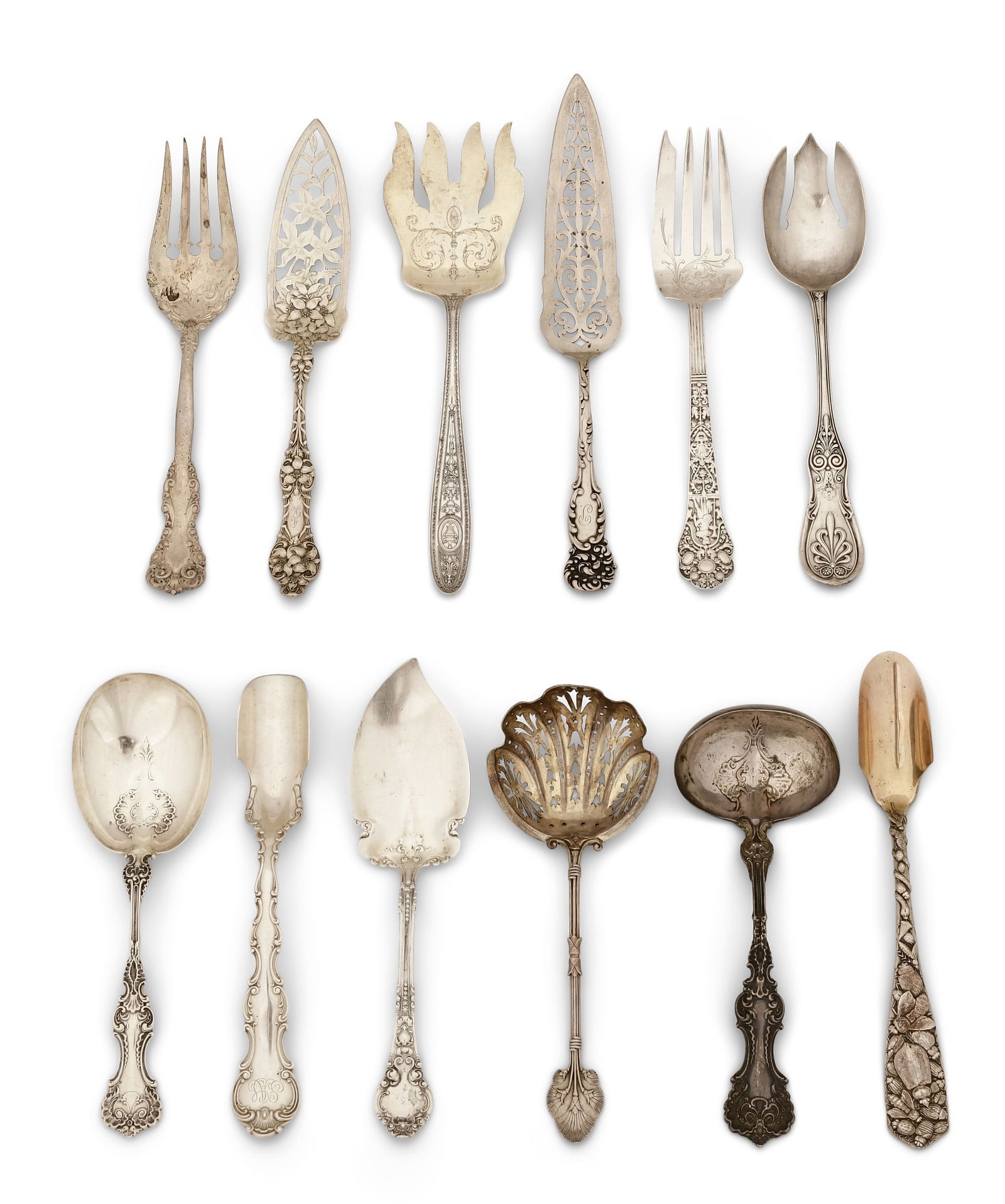 Lot of 12 Sterling Silver Serving Pieces (1 of 6)