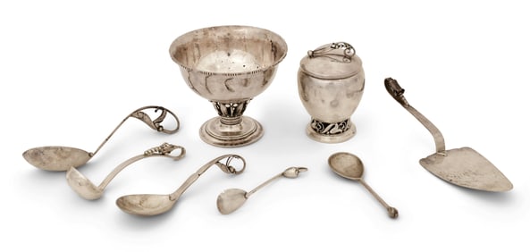 Lot of Eight Danish Sterling Silver Pieces