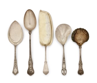 Five Tiffany & Co. Sterling Silver Serving Pieces