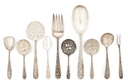 Ten S. Kirk & Son Sterling Silver "Repousse" Pieces