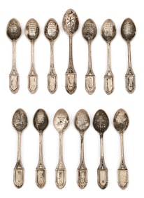 Franklin Mint Sterling Silver Jesus & 12 Apostles Spoon Set