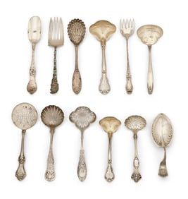 Lot of 12 Sterling Silver Serving Pieces