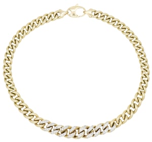 14K Yellow Gold & Diamond Italian Necklace
