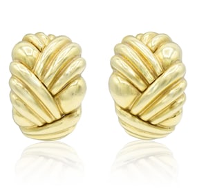 18K Yellow Gold Italian Earrings