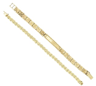 Two 14K Yellow Gold Bracelets