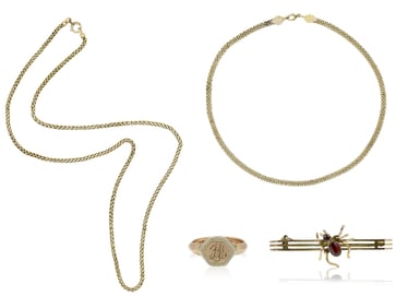 Group of Yellow Gold Jewelry