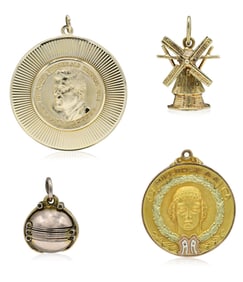 Four Yellow Gold Necklace Pendants