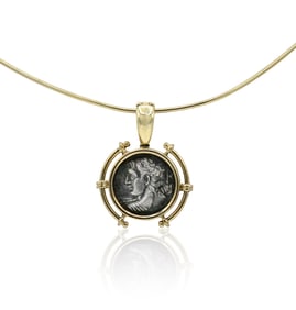 900 Silver Alexander the Great Coin Pendant Necklace