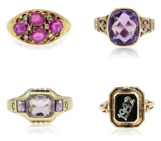 Group of 10K Yellow Gold Rings