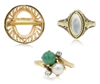 Three 14K Yellow Gold Rings