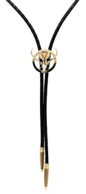 14K & Sterling Silver Custom Stag Bolo by Koskovich, Circa 1995