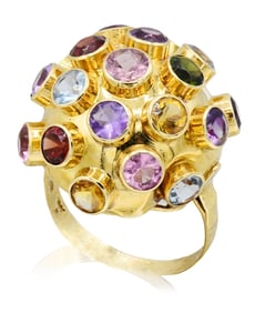 18K Yellow Gold & Gemstone Ring