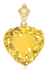14K Yellow Gold & Citrine Necklace Pendant