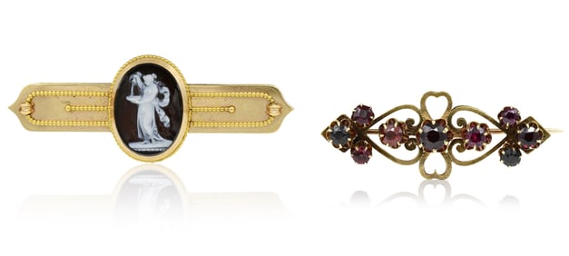 Two 14K Yellow Gold Brooches