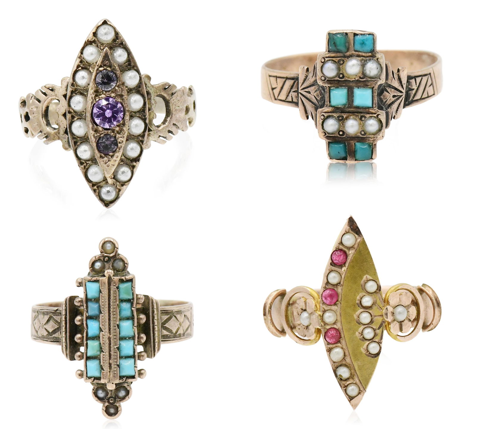 Group of Four 10K Yellow Gold Rings (1 of 8)