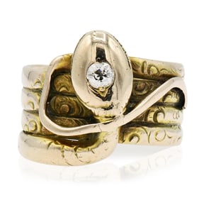 10K Yellow Gold & Diamond Ring